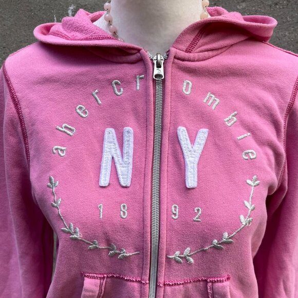 2000s Pink Abercrombie & Fitch Hoodie - Picture 2 of 7
